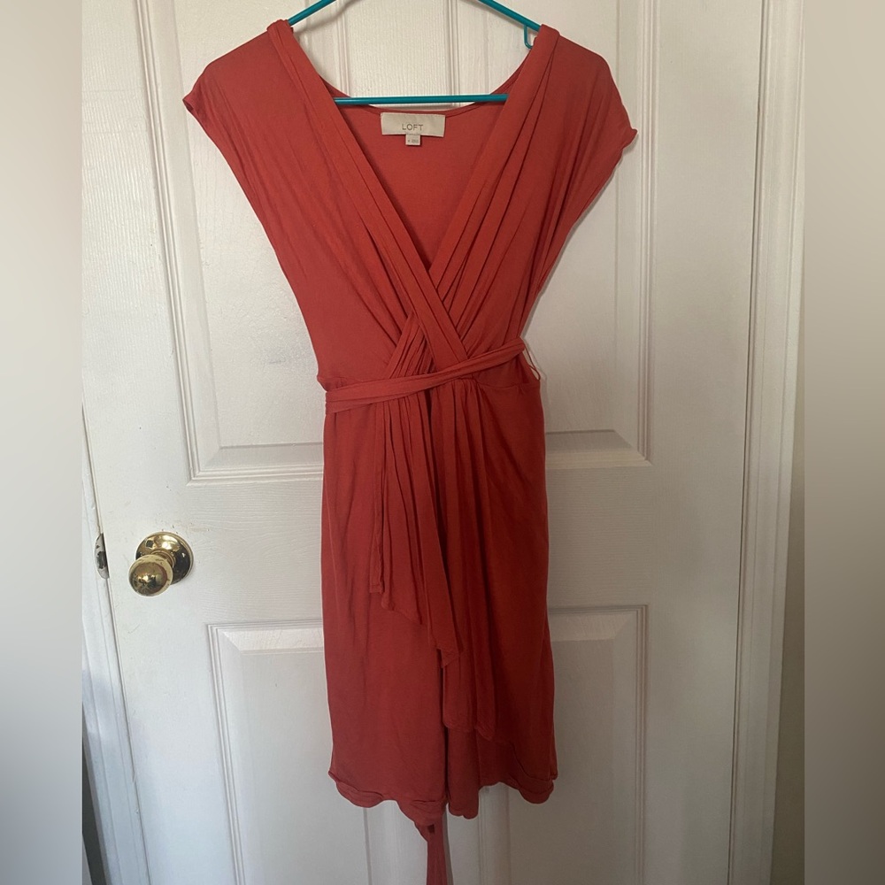 LOFT Women's Red Wrap Dress